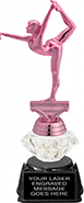 Gymnastics Female Pink Metallic Diamond Riser Trophy on Synthetic Regal Base