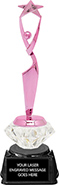 Reach For The Stars Pink Metallic Diamond Riser Trophy on Synthetic Regal Base