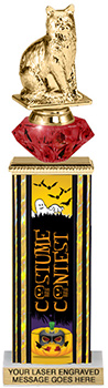 Halloween Costume Contest Diamond Riser Rectangle Column Trophy- 13 inch