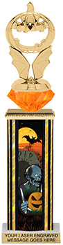 Halloween Zombie Diamond Riser Rectangle Column Trophy- 13 inch