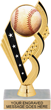 Black and Gold Rolling Arch Insert Trophy