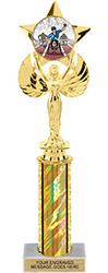 Winged Star Victory Color Insert Trophy w/ Column