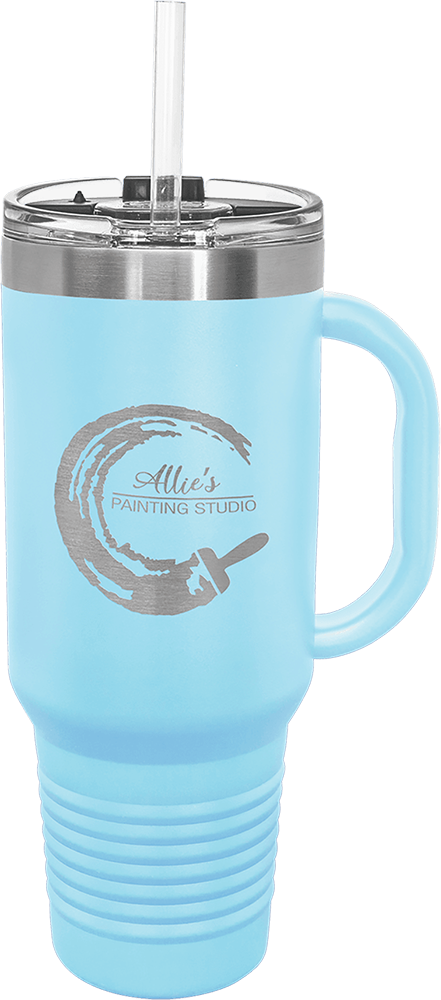 Polar Camel 40 oz. Travel Mug with Handle - Light Blue