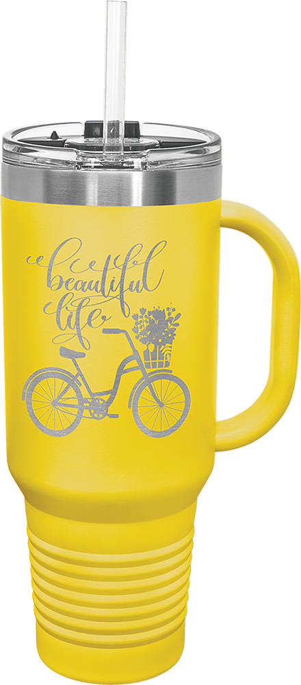 Polar Camel 40 oz. Travel Mug with Handle - Yellow