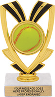 Softball Victory Ribbon Trophy
