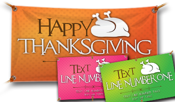 Thanksgiving Vinyl Banner- Turkey Silhouette