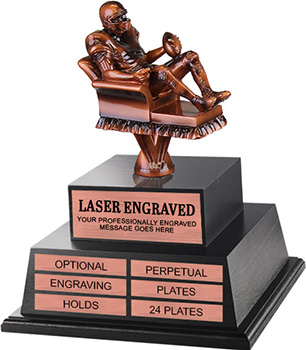 Bronze Finish Armchair Fantasy Football Twin Tier Perpetual Trophy