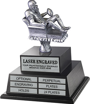 Silver Finish Armchair Fantasy Football Twin Tier Perpetual Trophy