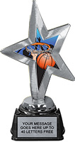 EXCLUSIVE Silver Star Insert Trophy with Synthetic Base