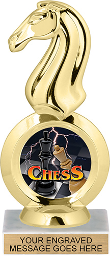 Chess Knight Color Insert Trophy