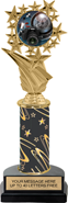 Color Insert Trophy w/ Column on Marble Tone Base