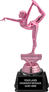 Gymnastics Female Pink Metallic Trophy on Synthetic Regal Base