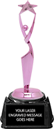 Reach For The Stars Pink Metallic Trophy on Synthetic Regal Base