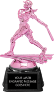 Softball Pink Metallic Trophy on Synthetic Regal Base