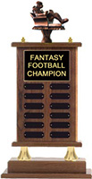 Bronze Finish Fantasy Football Walnut Finish Perpetual Trophy