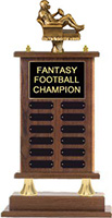 Gold Finish Fantasy Football Walnut Finish Perpetual Trophy