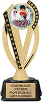 Black Gold Color Insert Trophy on Synthetic Regal Base