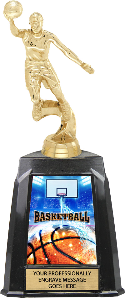 Basketball Female Exclusive Tri-Tower Trophy - 10 inch