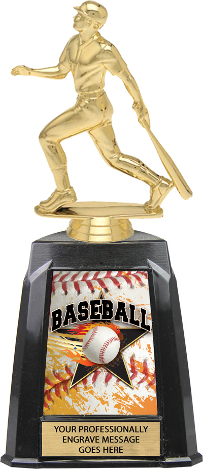 Baseball Exclusive Tri-Tower Trophy - 10 inch