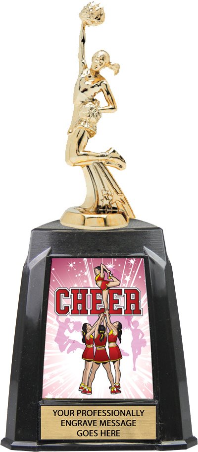 Cheer Exclusive Tri-Tower Trophy - 10 inch