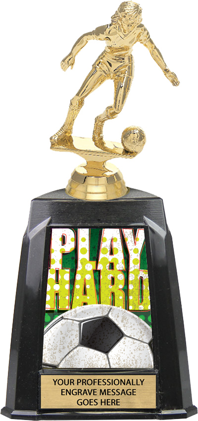 Soccer Female Exclusive Tri-Tower Trophy - 10 inch