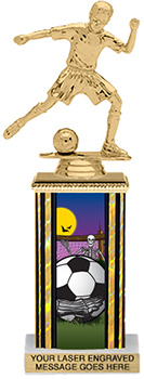 Halloween Soccer Skeletons Rectangle Column Trophy