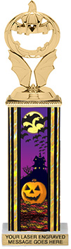 Halloween Haunted House Rectangle Column Trophy- 12 inch