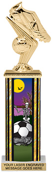 Halloween Soccer Rectangle Column Trophy- 12 inch
