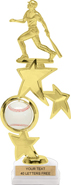 Baseball Triple Star Spinning Riser Trophy w/ Figurine
