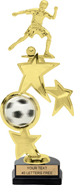 Soccer Triple Star Spinning Riser Trophy w/ Figurine