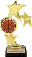 Basketball Triple Star Spinning Trophy