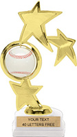 Baseball Triple Star Spinning Trophy