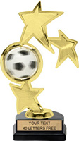 Soccer Triple Star Spinning Trophy