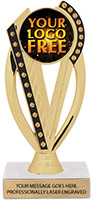 Custom Black Gold Color Insert Trophy