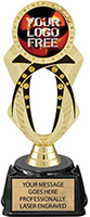 Custom Black Gold Color Insert Trophy on Synthetic Regal Base