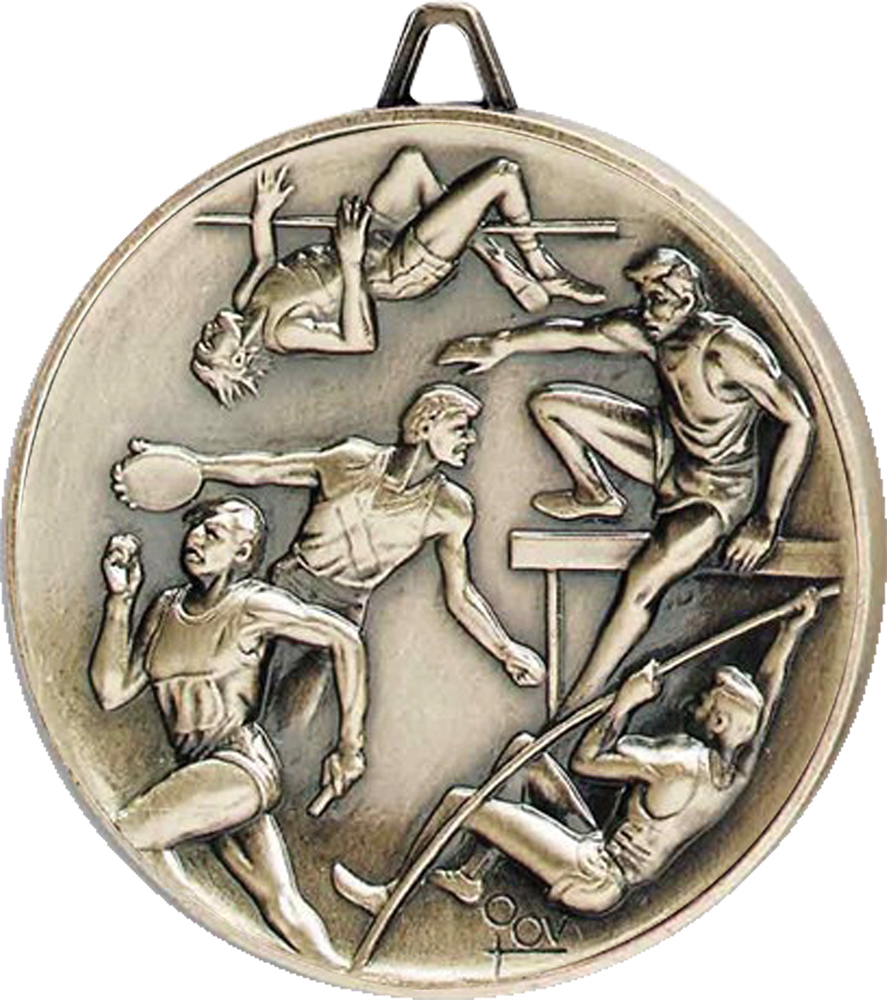 2.5 inch Premium Satin Finish Medal - Track & Field Male