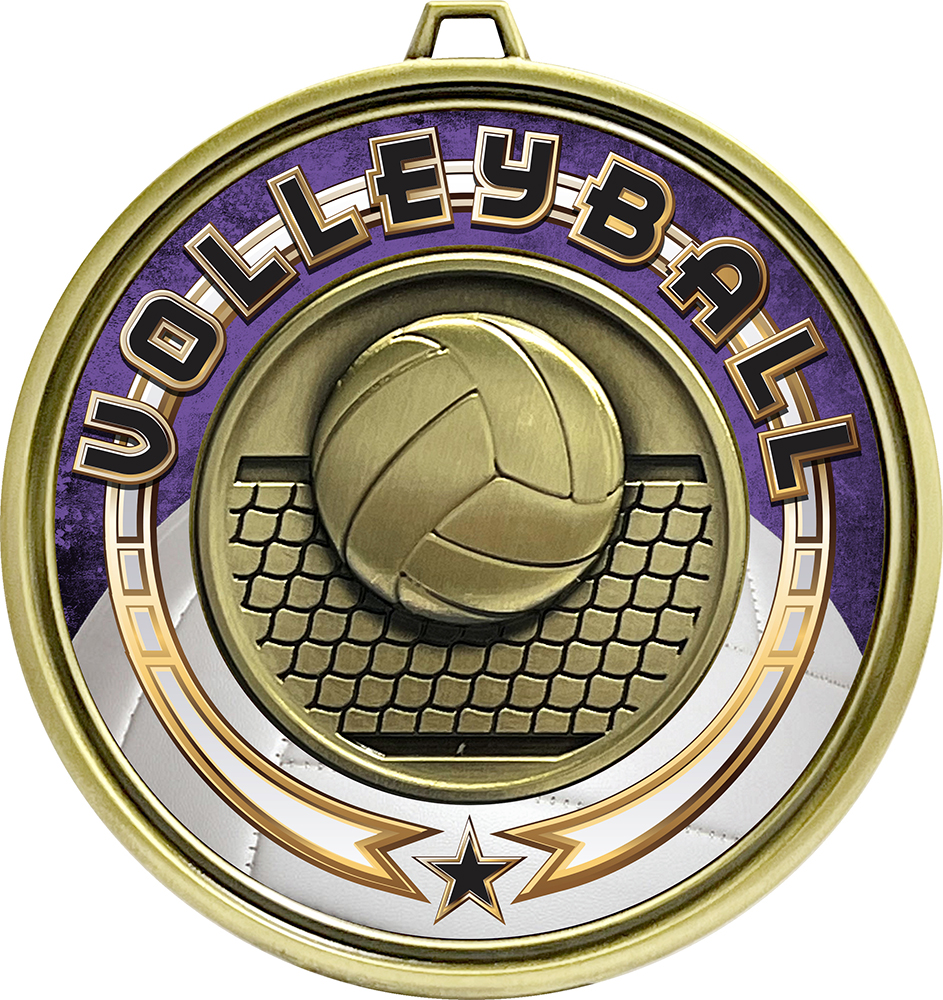 3 inch Eclipse Insert Medal - Volleyball
