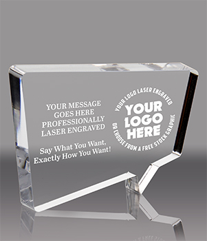 Speech Bubble Rectangle Acrylic Award - 8 x 5.5 inch