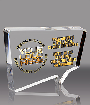 Speech Bubble Rectangle Full Color Acrylic Award - 8 x 5.5 inch