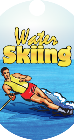 Water Skiing Dog Tag Insert