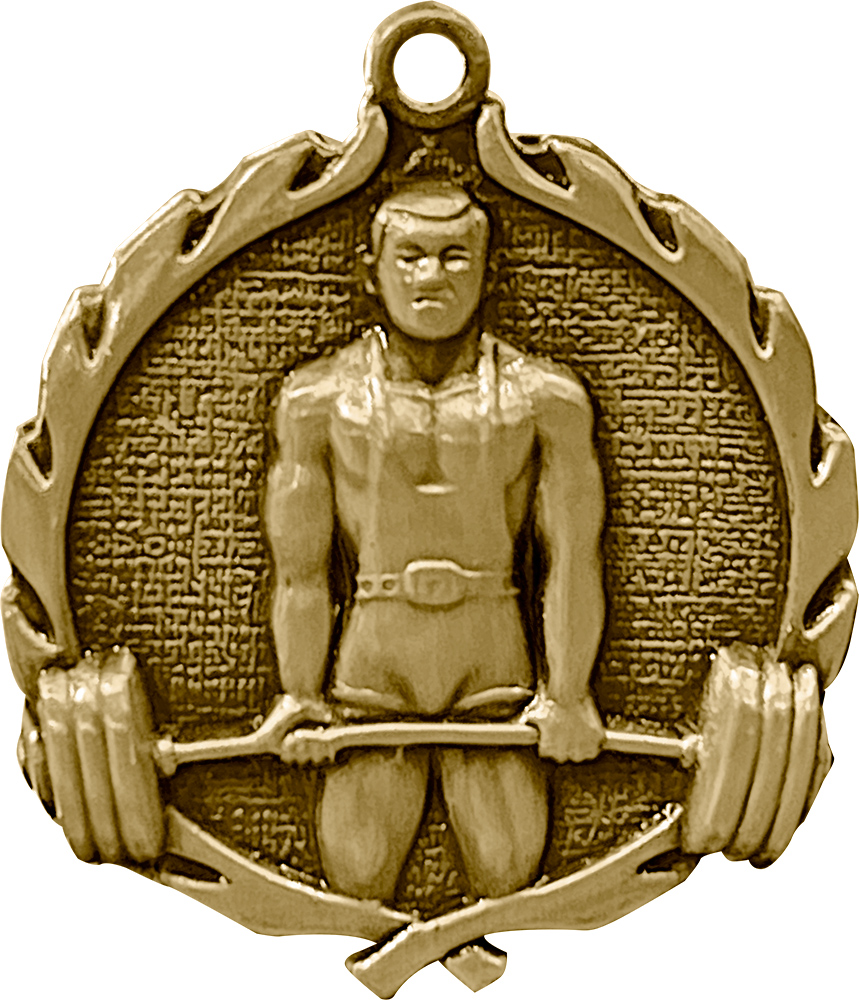 1.75 inch Weightlifting Wreath Medal