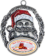 Custom Logo 3D Happy Holidays Santa Ornament
