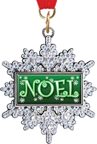Custom Logo 3D Snowflake Ornament with Neck Ribbon