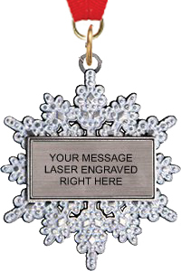 3D Snowflake Ornament with Neck Ribbon