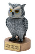 Owl Bobblehead Mascot Resin Trophy