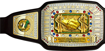 Top Sales Champion Award Belt- Black & Gold
