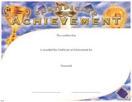 Full Color Certificates: Achievement 