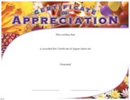 Full Color Certificates: Appreciation 