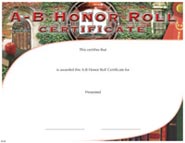 Full Color Certificates: A-B Honor Roll 