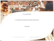 Full Color Certificates: Student of the Month 